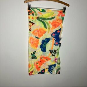 Lush 100% organic Cotton handkerchief, head wrap bright butterfly print one size